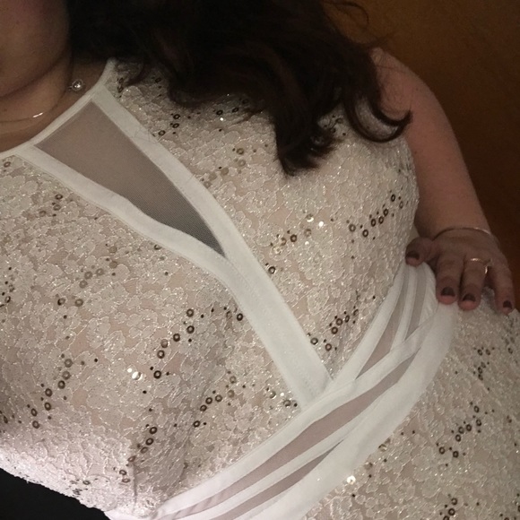 Ivory sequin dress 14w - Picture 3 of 4